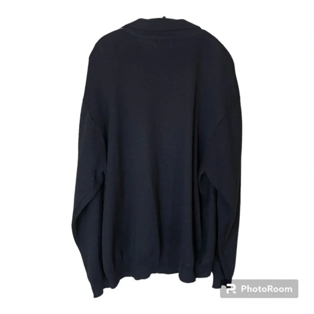 Bachrach‎ Black White Grey Quarter Zip Heavyweight Sweater Size XL - Picture 2 of 5